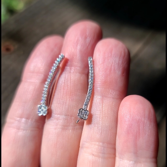 Avelon's Designs Jewelry - White Topaz & sterling silver earrings ladders
